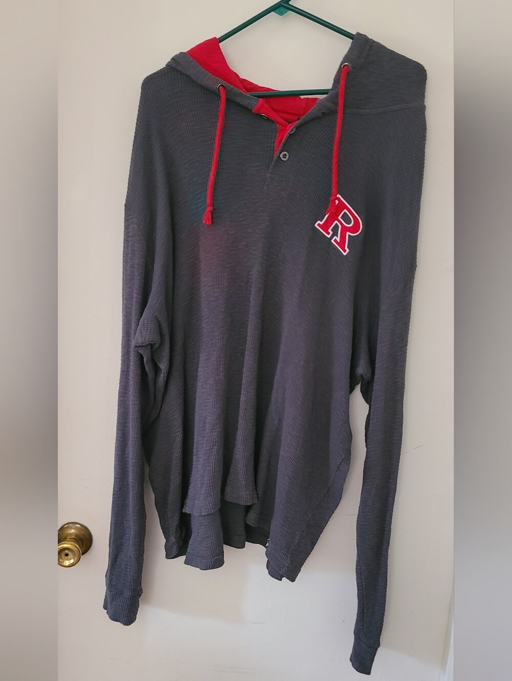 Rutgers University Colosseum Men's Gray Waffle Knit Hoodie XXL